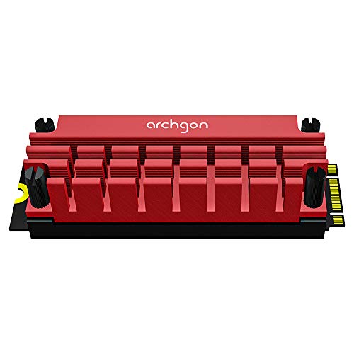 Image of Archgon HS-1110 SSD Heatsink Cooler for PCIe NVMe M.2 2280 SSD for Workstation Server Rugged Computer IPC Industrial Computer Gaming PC Use (Red)