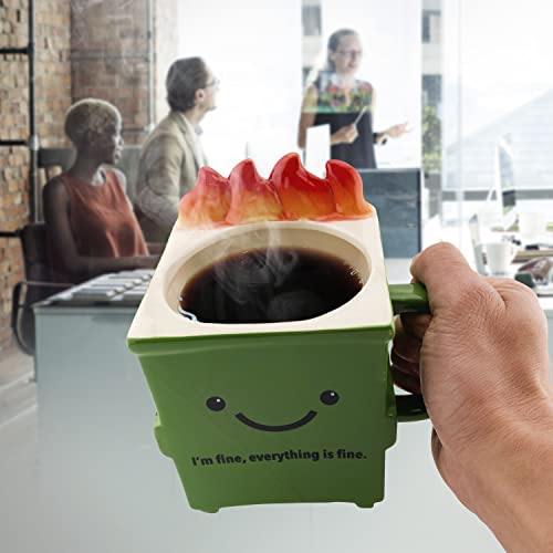 Mug Dumpster Fire Cerámica 20oz Capacidad miniatura 6