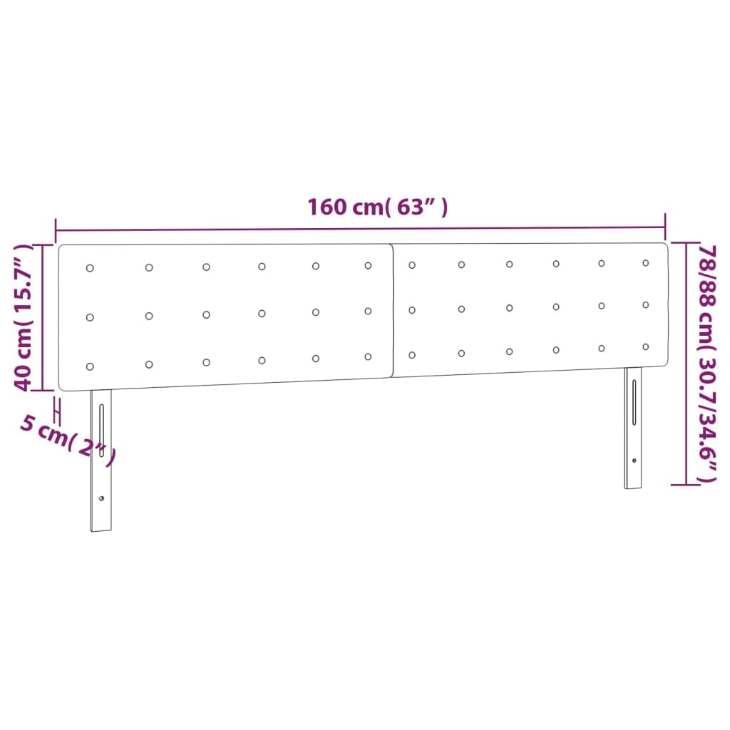 vidaXL Testiera a LED Blu 160x5x78/88 cm in Tessuto