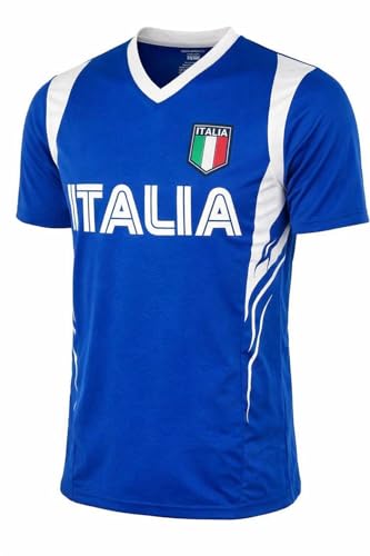 Italy Soccer Jersey - Adult Sizes Classic Italia Fan Shirt (US Alpha Medium Regular Regular) Blue
