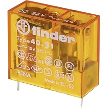 FINDER 40.31.8.120.0000 10AMP, 120VAC Coil, Agni Contact, PCB/Plug-in Relay, SPDT