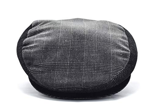 Casquette plate en velours noir chapeau d'hiver mixte au style rétro chic