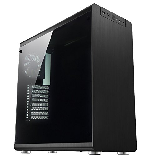 Cooltek RM4 desktop PC behuizing (aluminium, staal, tempered glas, ATX, Micro-ATX, Mini-ITX, zwart, 17 cm)