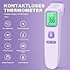 Fieberthermometer Kontaktlos, Stirnthermometer mit sofortigen genauen Messwerten, Fieberalarm, LCD-Anzeige und 35 Speicherabruf, Digitales Infrarot Thermometer für Kinder und Erwachsene (lila)