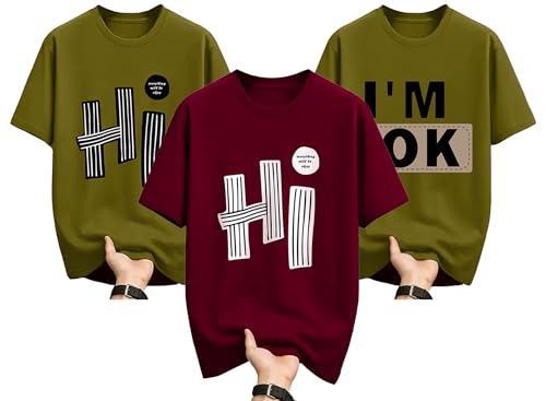 Image of AUSK Oversized T-Shirts || Printed Loose Fit Half Sleeve Tshirt for Mens