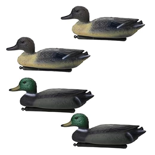 Dovewill 4 Pcs Outdoors Fishing Lake Floating Duck Decoy Hunting Male Duck Decoying