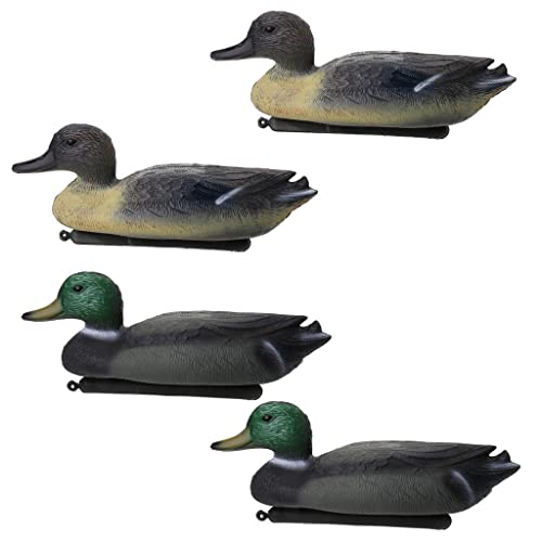 Generic Premium Floating Mallard Duck Decoy Set - 4 Pack for Waterfowl Hunting, as described, Green + Yellow