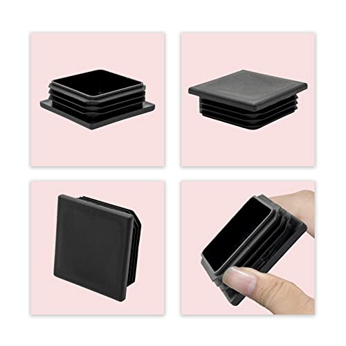 Image of Flyshop 60 x 60 mm, 2.36 inch x 2.36 inch Black Plastic Hole Plugs Square Tubing End Caps Tube Inserts Durable Furniture Glide for Chair Table Stool Leg 8 Pack