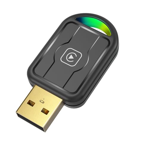 Tadcov Adattatore CarPlay Wireless Mini per iPhone & Apple, Da Cablato a Wireless, Plug & Play, Auto Connessione Rapida, Dongle USB per Apple Carplay Inalambrico (iOS 10+, 2015+), 1Pz