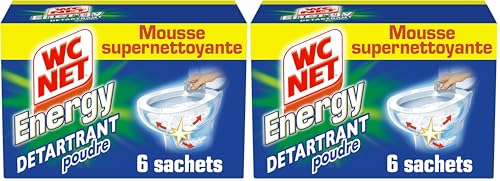 WC NET Energy Poudre Détartrante Total Hygiene System 6 x 60 g (Lot de 2)