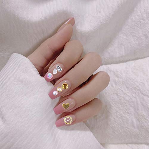 IKAAR 2 Box Nagel Kunst Strass, Mix Größe Nagel Perlen Glitter Strass Stein Gold Metall Ohrstecker Unregelmäßige 3D… – Bild 8