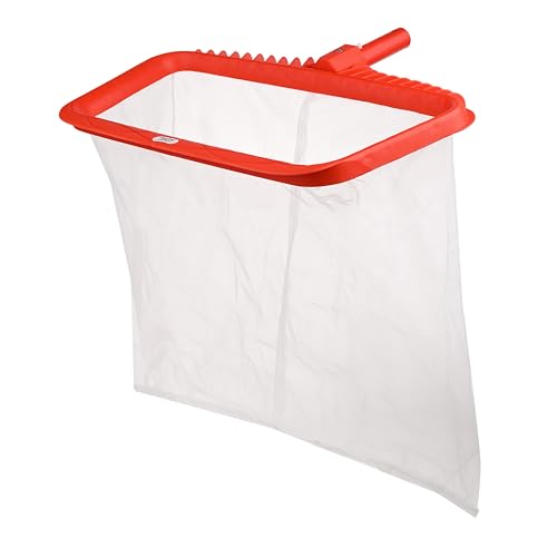 Image of POOLX Heavy Duty Plastic Leaf rake with Short wear Screen mesh Deep net for Pool Cleaning (RED)