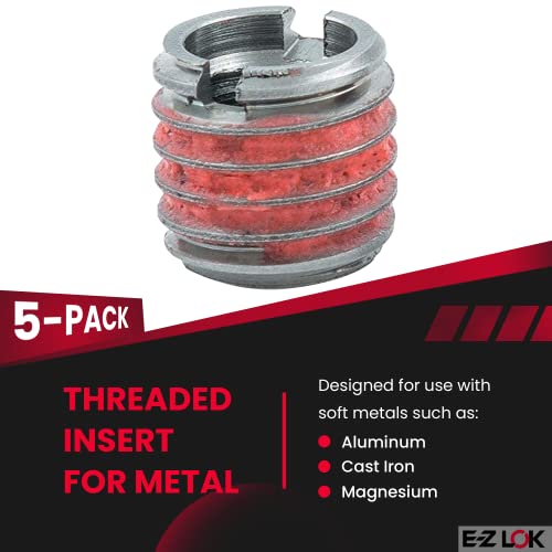 E-Z Lok - 303-332 E-Z Lok Externally Threaded Insert, 303 Stainless Steel, #10-32 Internal Threads, 3/8"-16 External Threads, 0.406" Length, Made In Us (Pack Of 5) #TOP1