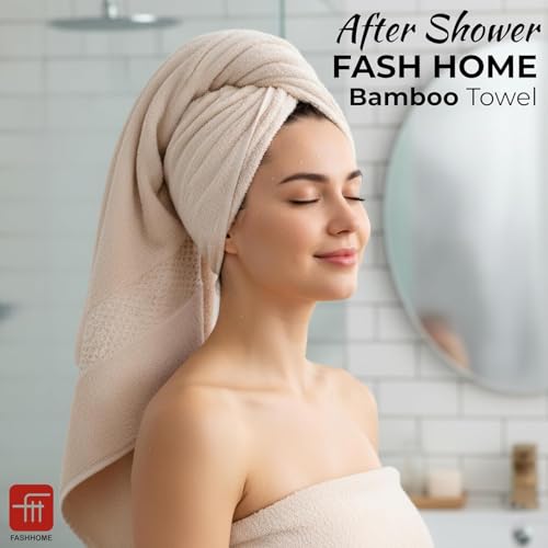 Image of 100% Natural Bamboo Towel 550 GSM 3 Pcs Towel Set (1 Bath75X150 +2 Hand 40x60) (Pearl Peach)
