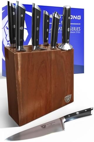 Dalstrong Knife Set Block – 8 Piece – Gladiator Series – German High Carbon Steel Kitchen Knife – Premium Food-Grade Black ABS Polymer Handles – NSF Certified