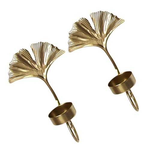 Cabilock 2pcs Wall Hanging Candle Holder Candle Stand Candlestick Holder Party Candlestick Wall Candle Holder Wall Candlesticks Wall Mounted Leaf Candle Holder Iron Art Candlestick
