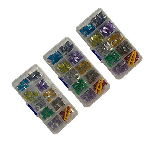 Fuses 150/100/50PCS Mini Car Fuses with Box Clip Assortment, 2A/3A/5A/7.5A/10A/15A/20A/25A/30A/35A Auto Micro Blade Type Fuse Set Truck(150pcs with Box)