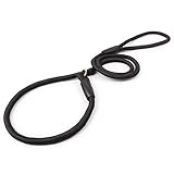 Gefryco Nylon Rope Dog Whisperer Style Slip Training Leash Lead and Collar (Black)