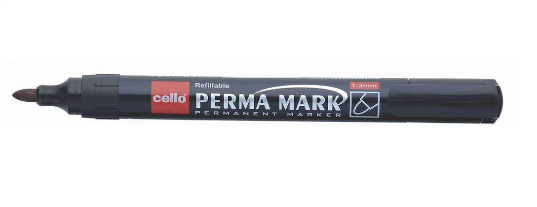 Cello Perma Mark Permanent (Blue) Marker (count of 10)(pack of 10)