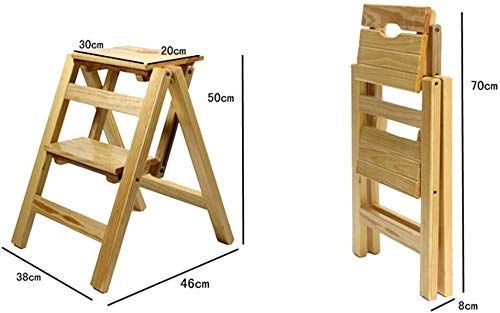 Taburete de escalera de madera plegable para evitar caídas en casa 2