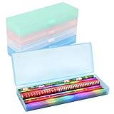 Huucozn 4er-Pack Stiftebox Stifte Box Transparente Kleines Federmäppchen 18,5 x 6,5 x 2,5cm Stiftebox Kinder Kunststoff Klein Aufbewahrung Stifte Schreibwaren Organizer für Schule Bürobedarf Kosmetik
