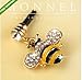 IP428-B New Yellow Crystal Bee Charm Cell Pone Anti Dust Plug for iPhone Huawei Samung iPad iPod Android Phone with 3.5mm earphone jack
