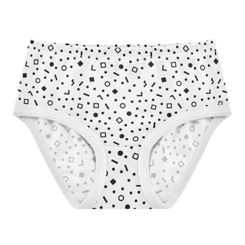 Girls' Underwear Abstract Geometry Black White Toddle Brief Panties 2302677