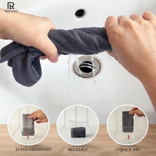 Image of Microfiber Cleaning Cloth Roll - 20 Reusable Washable Pre-Cut Towels | Tear-Away Kitchen Cleaning Cloth for Counters, Glass, Utensils, Appliances, & Home Surfaces - 25x25 cm (1 Pack Gray)