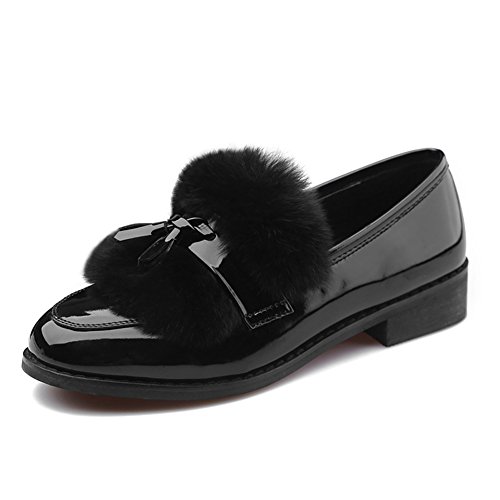 Espadrilles pour pieds sensibles finitions poils de lapin et talon bas stable