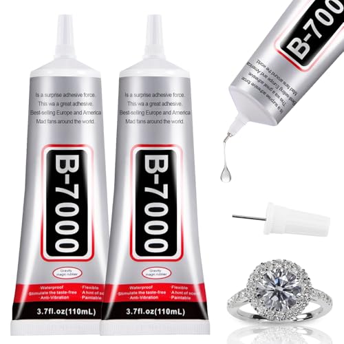 2 PCS 110ml B7000 Glue Clear with Precision Tip, Bedazzling Glue, Rhinestone Glues, Craft Glues, Jewelry Making, Nail Art, DIY, Makeup, Shoes