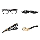 Yoursfs おしゃれ ネクタイピン おもしろ セット 黒 万年筆 タイピン 面白い ネクタイピン メガネ ユニーク タイピン