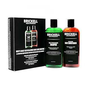 Brickell Men’s Daily Revitalizing Hair Care Routine, Shampoo and Conditioner Set For Men, Mint and Tea Tree Oil Shampoo, Strength and Volume Enhancing Conditioner, Natural and Organic, Gift Set