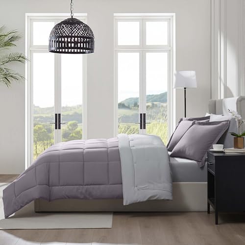 Nestl 7 Piece King Comforter Set – Dusty Purple Reversible Bed in a Bag – Complete King Size Bedding Set with Sheets, Pillowcases and Shams by Nestl - Used condition - Image 9