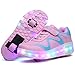 Skybird-UK LED Leuchtend Schuhe mit Rollen Ultraleicht Outdoor Sportschuhe Blinkschuhe Skateboardschuhe 7 Farbe Farbwechsel Rädern Gymnastik Sneaker für Junge Mädchen