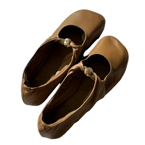 Chaussures plates Mary Jane marron JCVBN : fini les pieds serrés grâce au bout carré