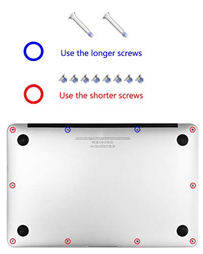 DAFUNY 8 Pack Rubber Case Feet + 2 Set (20pcs) Repair Replacement Screws Set + 1pcs 5-Point Pentalobe Screwdriver Compatible with Unibody MacBook Air for 13 inch A1369 A1466 Bottom Case, 2010~2016