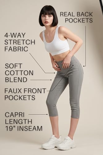 Image of Leggings Depot Women's Cotton Blend Stretch Pull-on Jeggings Casual Pants with Pockets (Available in Plus Size)