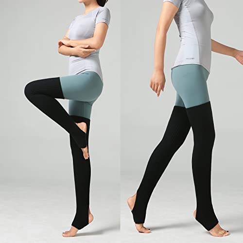 JK Home 73cm Long Knit Leg Warmers Over Knee Winter High Footless Yoga Socks for Women Girls, Long Boot Cuffs Dance Gaiters 80s Party Club Fancy Dress - Image 4