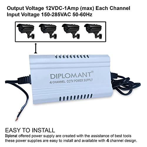 Image of Elove 5 Amp (12VDC) 4 Channel SMPS for CCTV [Iron Powder Coated Material] Power Supply Adapter up to 4 CCTV Security Cameras for Video Surveillance Camera System, Dome, Bullet Cameras