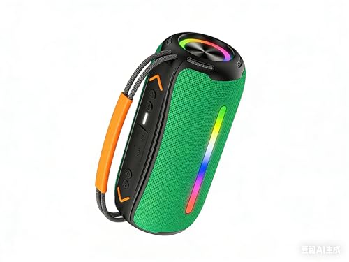 aowoka Altavoz portátil con Bluetooth para senderismo, ciclismo, escalada y más, IPX7 resistente al agua, 6 efectos de luz RGB, altavoz Loud de 24 W (verde)
