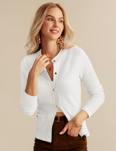Image of GRACE KARIN Womens 2024 Cardigan Sweaters Dressy Long Sleeve Button Down Sweater Jacket Open Front Sweater with Pockets