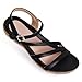 SERASTAR Flat Sandals for Women Dressy - Black Cushioned Summer Sandals - Comfortable Walking Ankle Strap Womens Flats Sandal Size 8.5