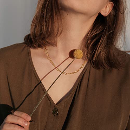 Kissyan Gold Layered Cross Necklace, 14K Gold Plated Dainty Layering Cz Cross Pendant Paperclip Choker Chain Necklace Religious Jewelry For Women Girls(Paperclip) #TOP2