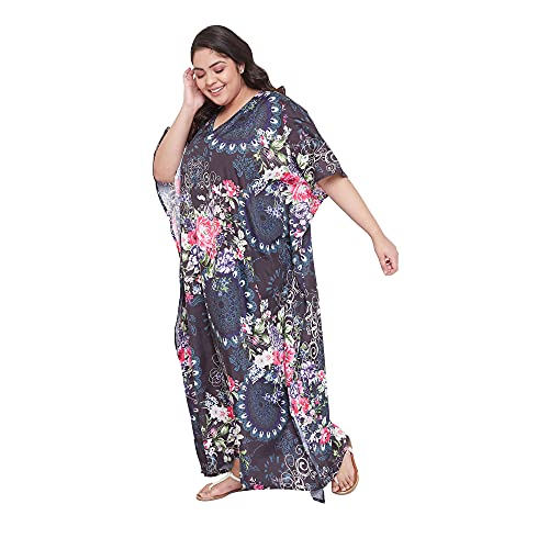 Image of Oussum Women Kaftan Plus Size Polyester Summer Lightweight Caftan Swimsuit Cover Ups Maxi African Mumu Lounge House Dress