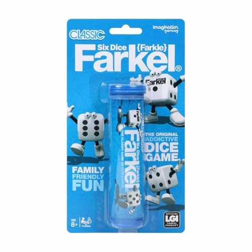 TIPSY LAND Classic Farkel Dice Tube - The Original Addictive Game of Guts & Luck - Family Games & Travel Games Dice Set - Fun Games for Adults & Kids...