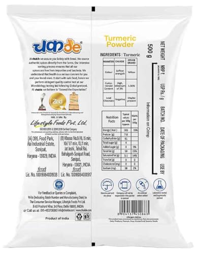 Image of Chukde - Haldi Powder (17.63 OZ) - Turmeric Powder - Ideal For Cooking, Baking, and Health Support - Authentic and Flavorful Indian Cuisine - 500 Gram