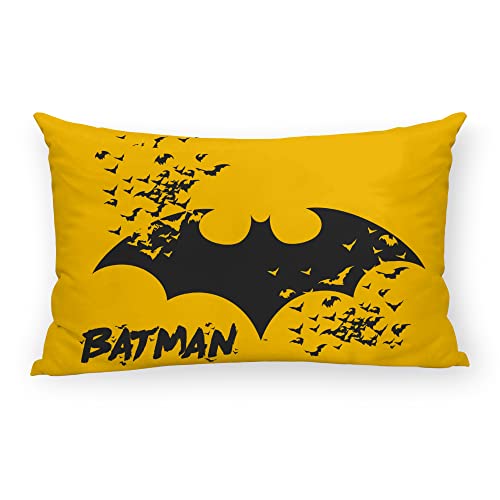 BELUM | Housse de coussin Batman | Housse de coussin Tissu Half Panama 100 % coton bio | Housse de coussin Fermeture éclair invisible | Dimensions 30 x 50 cm Cover