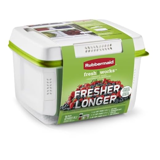 Rubbermaid FreshWorks Lot de 3 boîtes de conservation pour produits de taille moyenne et grande