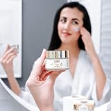 Victoria Beauty - Krem hialuronowy z 24-karatowym złotem przeciw zmarszczkom i cieniom pod oczami, krem na dzień, ujędrniający krem do twarzy z olejkiem arganowym, masłem shea i olejkiem migdałowym (1