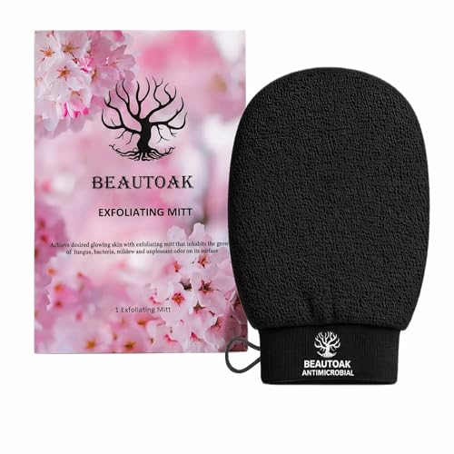 Antimicrobial Korean Exfoliating Mitt for Shower with Smell Protection - Exfoliating Glove Body Scrubber - Skin Exfoliator &amp; Dead Skin Remover for body (1 Pack)